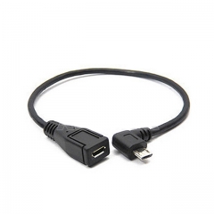 Micro USB Male left right angle to Female micro USB